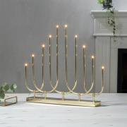 Lysestake Novum, 10 lyskilder, messingfarget, metall, E5