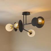 Taklampe Minerva, 4 lyskilder, svart