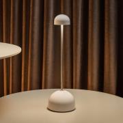 MARSET LED-batteridrevet bordlampe Sips, hvit/sølv, 31 cm, stål