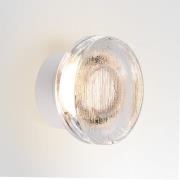 MARSET utendørs LED-vegglampe Roc, Ø 17 cm, hvit/gjennomsiktig