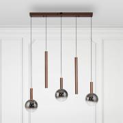 Paul Neuhaus LED-hengelampe Bowl, lengde 100 cm, brun/grå