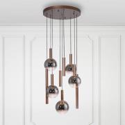 Paul Neuhaus LED-hengelampe Bowl, Ø 63 cm, brun/grå