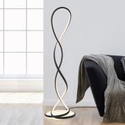 Paul Neuhaus LED-gulvlampe Twist, svart, høyde 143 cm
