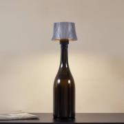 Lindby LED-batteridrevet bordlampe Linor, røykgrå, USB, dimbar