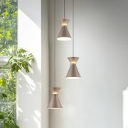 Helestra LED-hengelampe LUK, 3 lyskilder, brun, dimbar