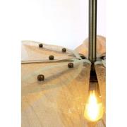 Hengelampe Styrka, Ø 63 cm, messing/beige, bananfiber