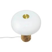 Bordlampe Glossy, beige/hvit, høyde 24 cm, marmor/glass