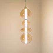 LED-hengelampe Daphne, glass ravfarget transparent, høyde 62 cm