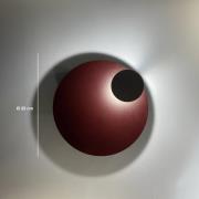 Knikerboker LED-vegglampe Pois, mørkerød, Ø 25 cm, dimbar