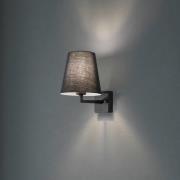 Vegglampe Profil, svart, metall/stoff, høyde 30 cm