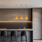 Hengelampe Cono, 1 lyskilde, Ø 25 cm, oransje, E27