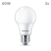 Philips LED-pære E27, 8W 806lm 2 700 K matt 3stk