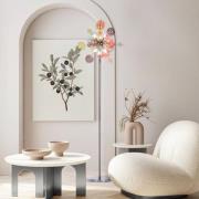 Gulvlampe Explosion, glass, pastellfarget, krom, G9