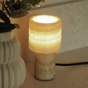 PR Home bordlampe Lucie, kremfarget, marmor, 16 cm høy, G9