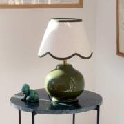 PR Home bordlampe Nell, mosegrønn, keramikk, 34 cm høy, E27
