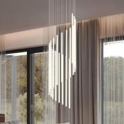 LED-hengelampe Baxter, lysegrå, Ø 37 cm, metall CCT dimbar