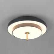 LED-taklampe Keaton, svart/gullfarget, Ø 40 cm, CCT