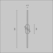 LED-vegglampe RENAISSANCE, messing/messing, høyde 63 cm, 2-fløyet.