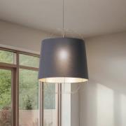 Lantern Medium hengelampe, svart/gull, stoff, E27