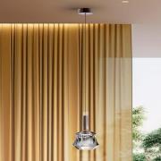 LED-hengelampe Scarlett, sølvfarget, Ø 18 cm, glass