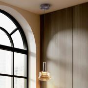 LED-hengelampe Scarlett, ravfarget, Ø 18 cm, glass