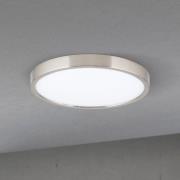 LED-taklampe Disc, nikkelfarget satinert, Ø 24 cm, CCT