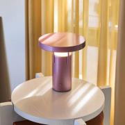 HÜBSCH LED-batteridrevet bordlampe BringMe Mini, rosa metallic, 20 cm