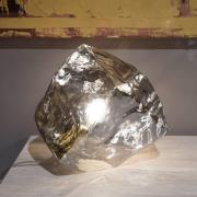 KARE bordlampe Aura, røykfarget, glass, Ø 30 cm, E27