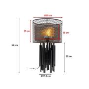 KARE bordlampe Coachella Glam, svart/gull, 59 cm, E27