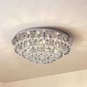 Lindby taklampe Antonino, 8 lyskilder, krom, krystall, 55 cm