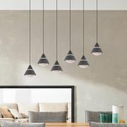 LED-hengelampe Romeo, lengde 75 cm, svart, metall, 6 lyskilder