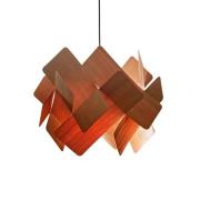 LZF pendellampe Escape, kirsebærtre-/nikkelfarget, Ø 30 cm