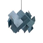 LZF pendellampe Escape, blå/nikkel, Ø 30 cm, tre