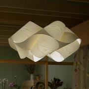 LZF hengelampe Swirl, elfenben-/nikkelfarget, Ø 54 cm, tre