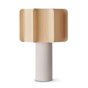 LZF bordlampe Kactos, bøk/hvit, høyde 52 cm
