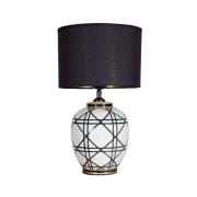 PR Home bordlampe New York, svart, høyde 45 cm, keramikk