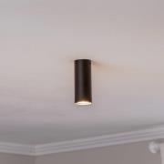 Downlight Tecno 1S, stål, GU10, høyde 15 cm, svart