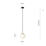 Hengelampe Royal, opalvit/svart, glass, E14