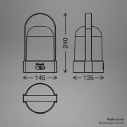LED-batteridrevet bordlampe ASA BIG, antrasitt/brun Høyde 24 cm IP44