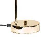 Bordlampe Rico, glass/metall, gull/hvit, høyde 36 cm