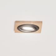 Innfelt taklampe Tobby, 10 x 10 cm, eik, GU10
