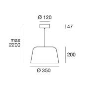 LED-hengelampe Delfi_P, hvit, Ø 35 cm, metall