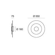 LED-vegglampe Joint_W, rund, Ø 55 cm, hvit, metall