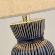 Bordlampe Jeshua, blå/hvit, keramikk/tekstiler, 39 cm, E24