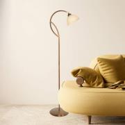 Gulvlampe Anthea, bronse, krem, metall, glass, E27