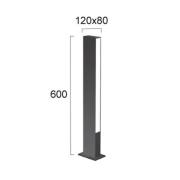 LED-sokkellampe Lir, høyde 60 cm, mørkegrå metall, 2 lyskilder