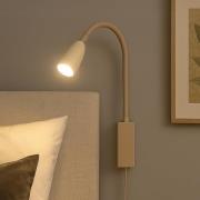 LED-vegglampe Sten, sandfarget, høyde 61 cm Geststyring