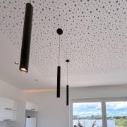 LED-hengelampe Slim, svart, aluminium, 2700 K
