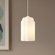 Lucande hengelampe Lunja, hvit, glass, 1 lyskilde, E27