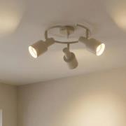 Lindby downlight Ovelia, beige, 3 lyskilder, metall, E27